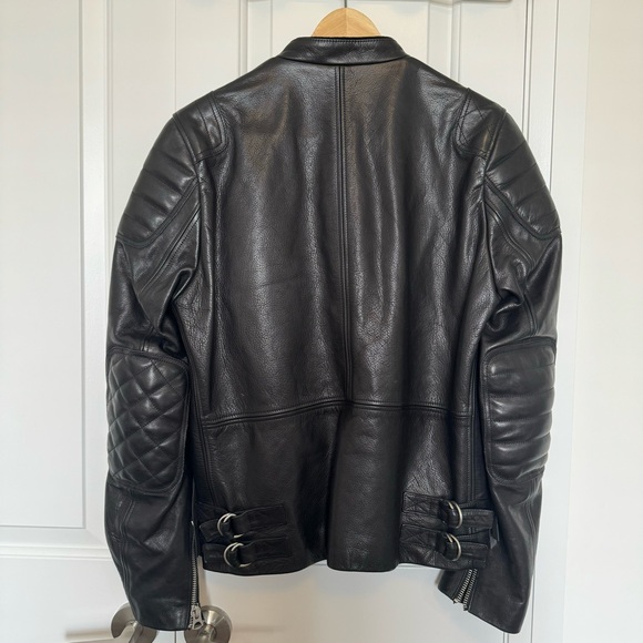 Acne Studios Calf Leather Biker Jacket Black Size 48 - Picture 3 of 16